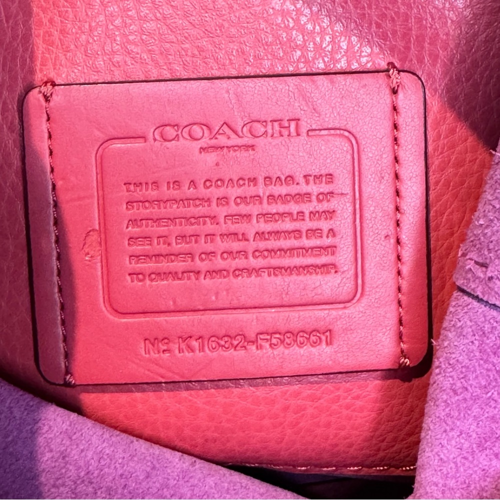 Coach Derby Crossbody in Strawberry Red Pebble Leather - Picture 4 of 10